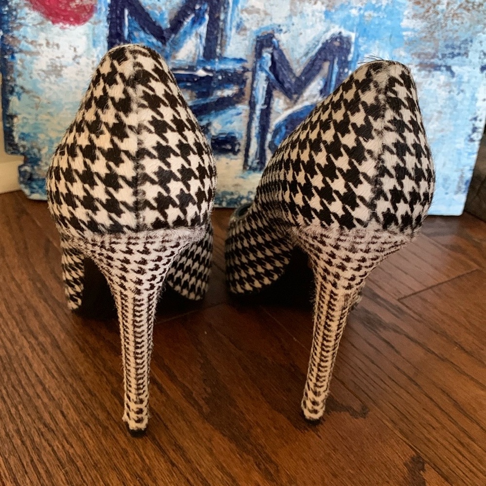 Roger Vivier Calf Hair Leather Houndstooth Stiletto Heels ๐ Hidden Platform - Picture 10 of 15